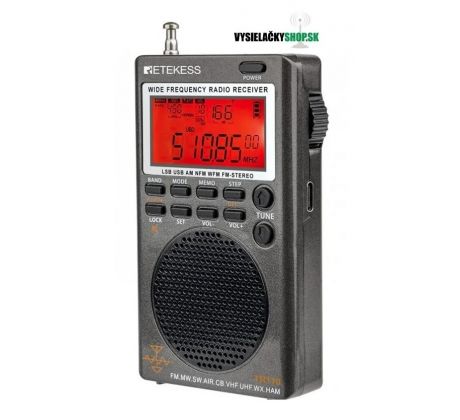 Retekess TR110 prijimač FM/MW/SW/USB/AIR/CB/VHF/UHF/NOAA